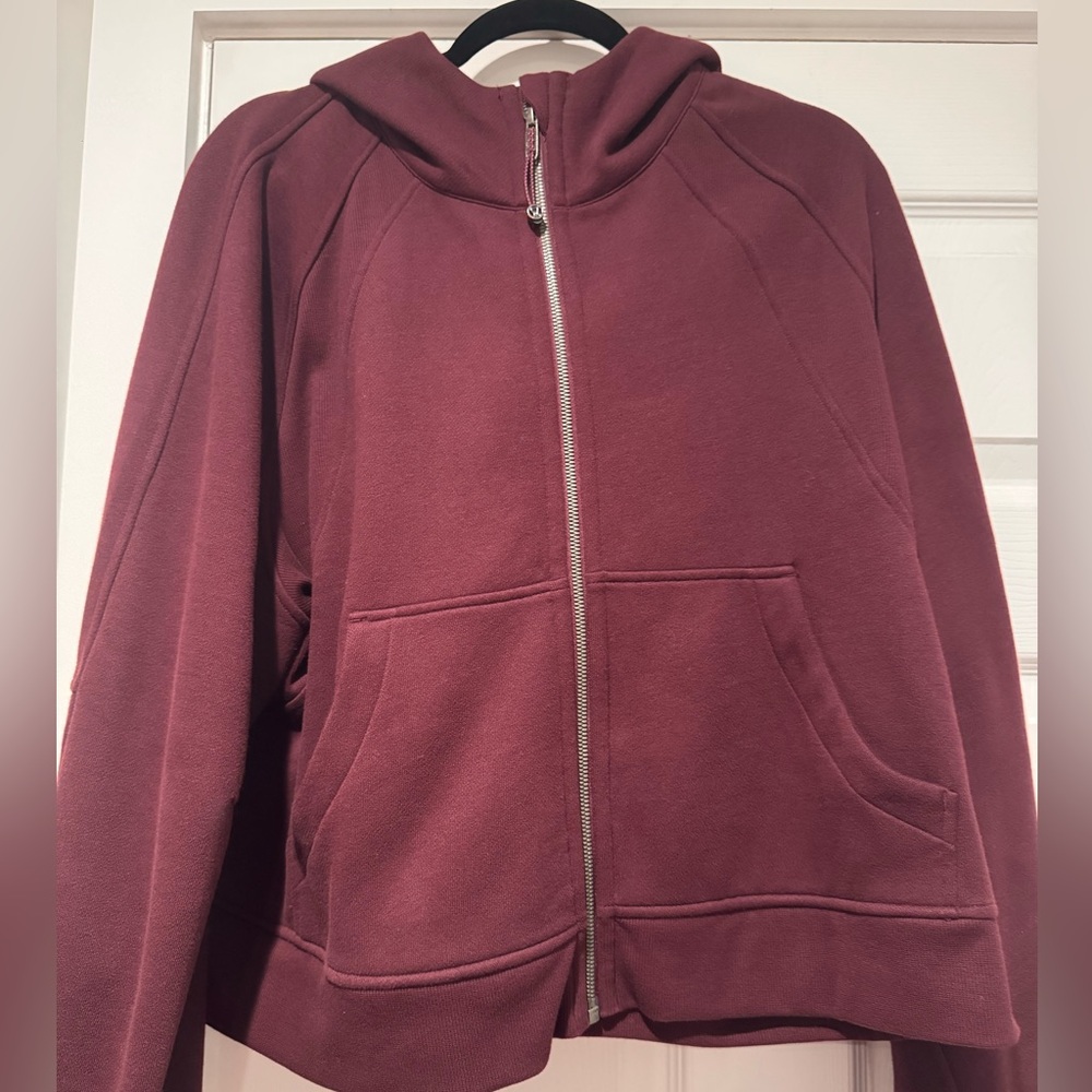 Auth. ✅ Lululemon Oversized Full Zip Scuba in “Garnet” Size XL/XXL ❤️💜 - Picture 2 of 10